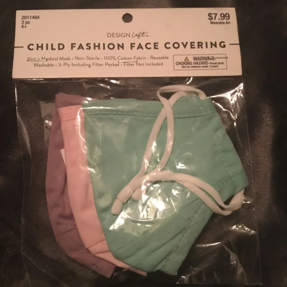 🆕 Children Fashion Face Mask / Coverings / Wearable Art / Pastel